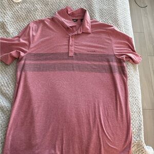 Travis Mathew Heathered Pink Polo Shirt